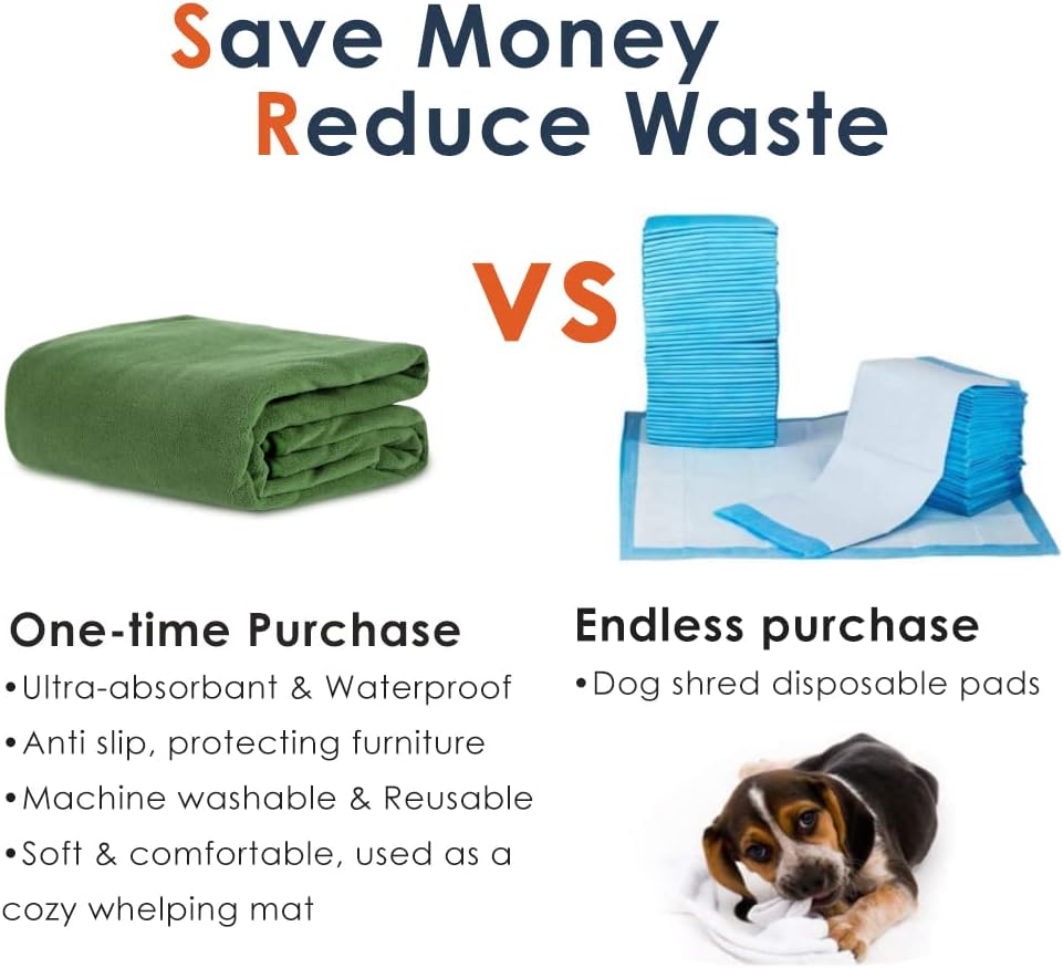 Washable Pee Pads for Dogs, Extra Large Reusable Dog Pee Pad, Waterproof Pet Mat, Dog Playpen Mats for Puppy Training Whelping Playpen Pads