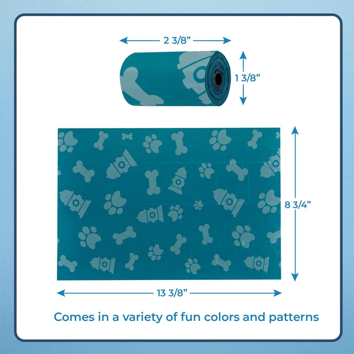 Best Pet Supplies Dog Poop Bags for Waste Refuse Cleanup, Doggy Roll Replacements for Outdoor Puppy Walking and Travel, Leak Proof and Tear Resistant, Thick Plastic - Assorted Colors, 240 Bags