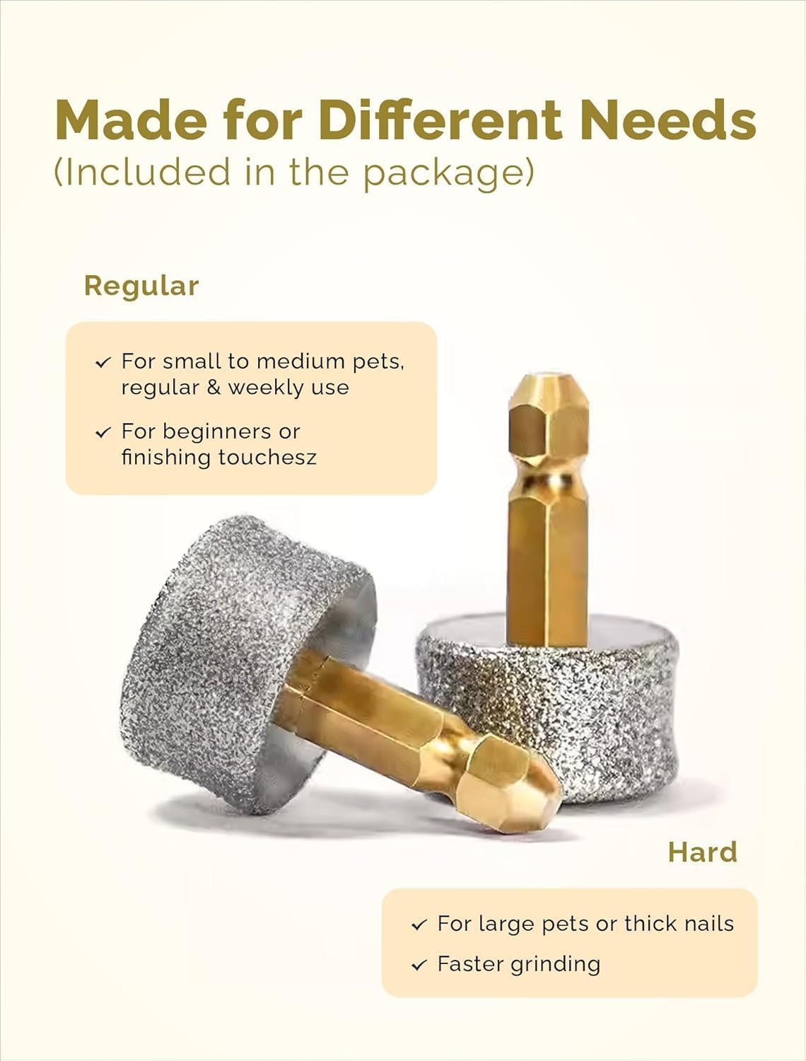 Dog Nail Grinder Super Quiet (45 db) 6-Speed Pet Nail Grinder with 2 LED Lights 12000RPM & 3 Grinding Ports 4 Extra Grinding Heads with Dust Cap Dog Nail Trimmer for Large Medium Small Dogs