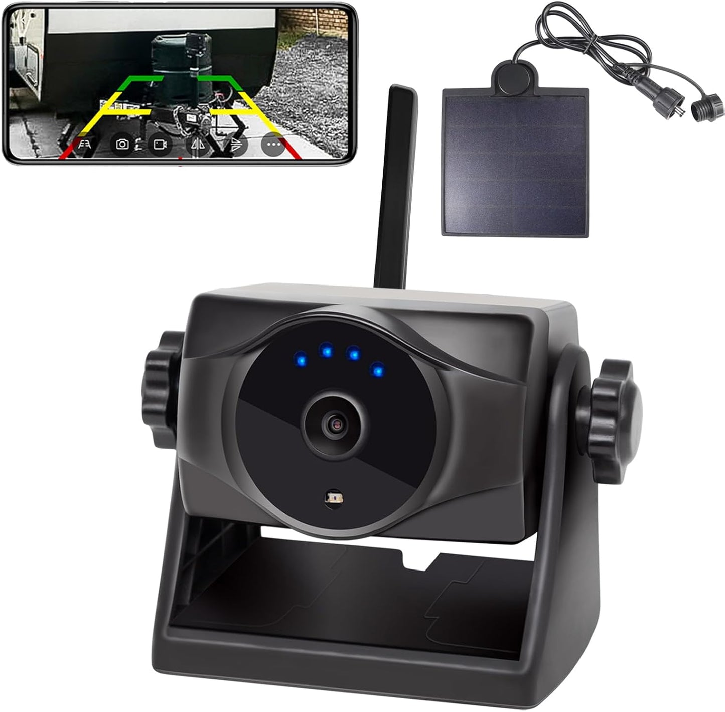 1080P Solar Magnetic Wireless Backup Camera, 90 Days Standby Rechargeable Battery, Waterproof Rear/Front View Camera for Hitching Boat Trailer Horse Pickup RV Car for iPhone iPad Android