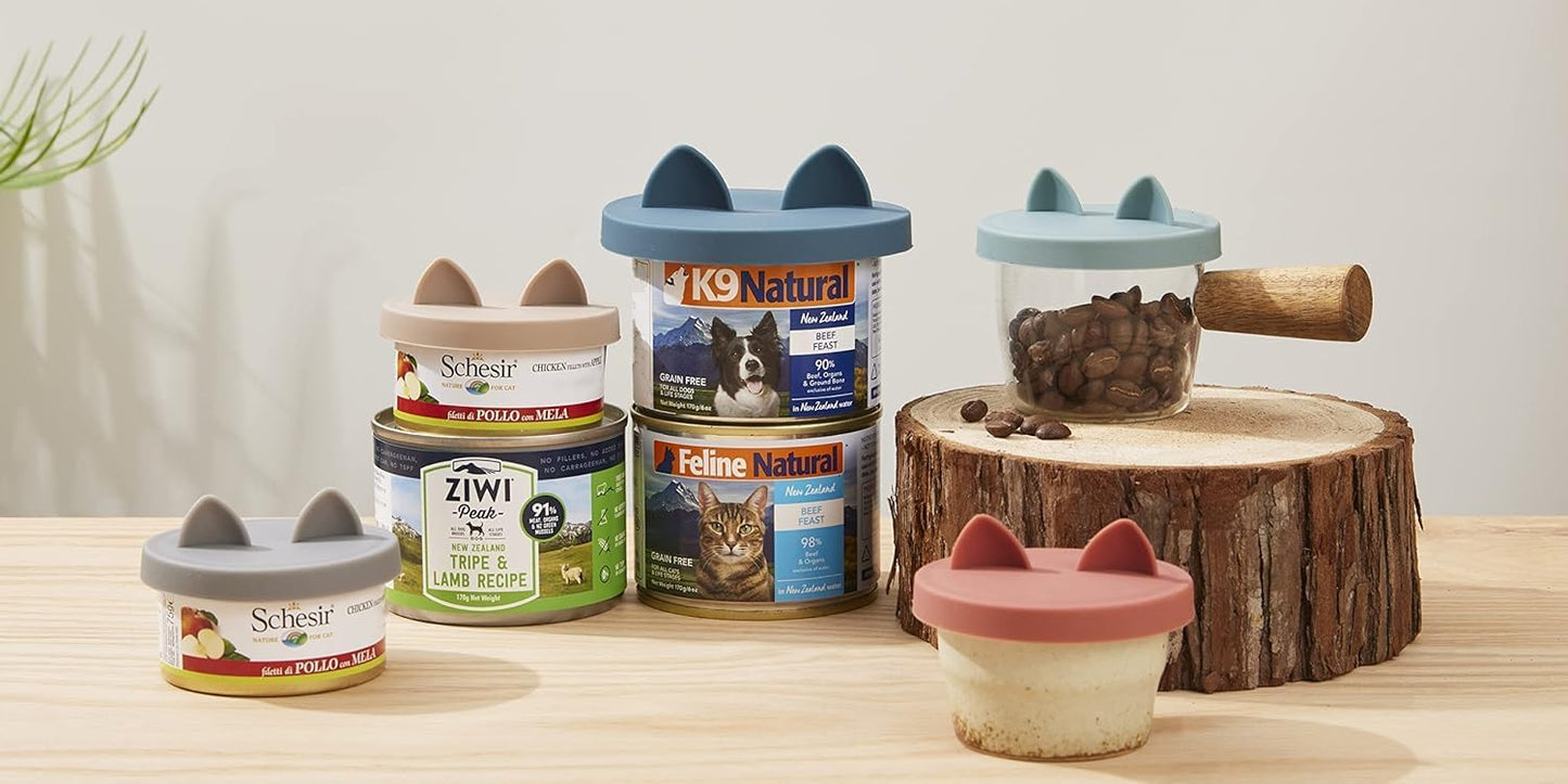 OHMO 2 Pack Dog Food Can Lids, (3, 12, 14oz etc.) Universal Size BPA Free Silicone Covers for Cat and Pet Food, Camo Green