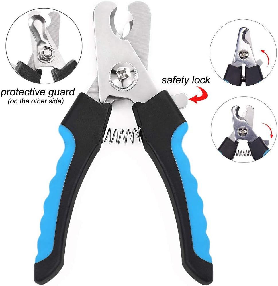 Dog Grooming Scissors Kit, Safety Round Tip, Heavy Duty Stainless Steel Dog Scissors and Nail Clippers, 6 in 1 Dog Grooming Kit