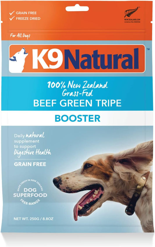 K9 Natural Freeze Dried Dog Food Topper with Verified Ingredients, Organ Meat Blend for Digestive Support, Human-Grade Freeze Dried Puppy Food & Dog Topping, Beef Green Tripe, 8.8oz