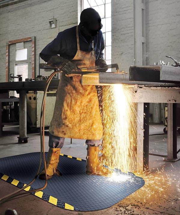 American Floor Mats Hog Heaven Premium 7/8" Black & Black Border 5' x 4' Nitrile Backed Anti-Fatigue Comfort Mat