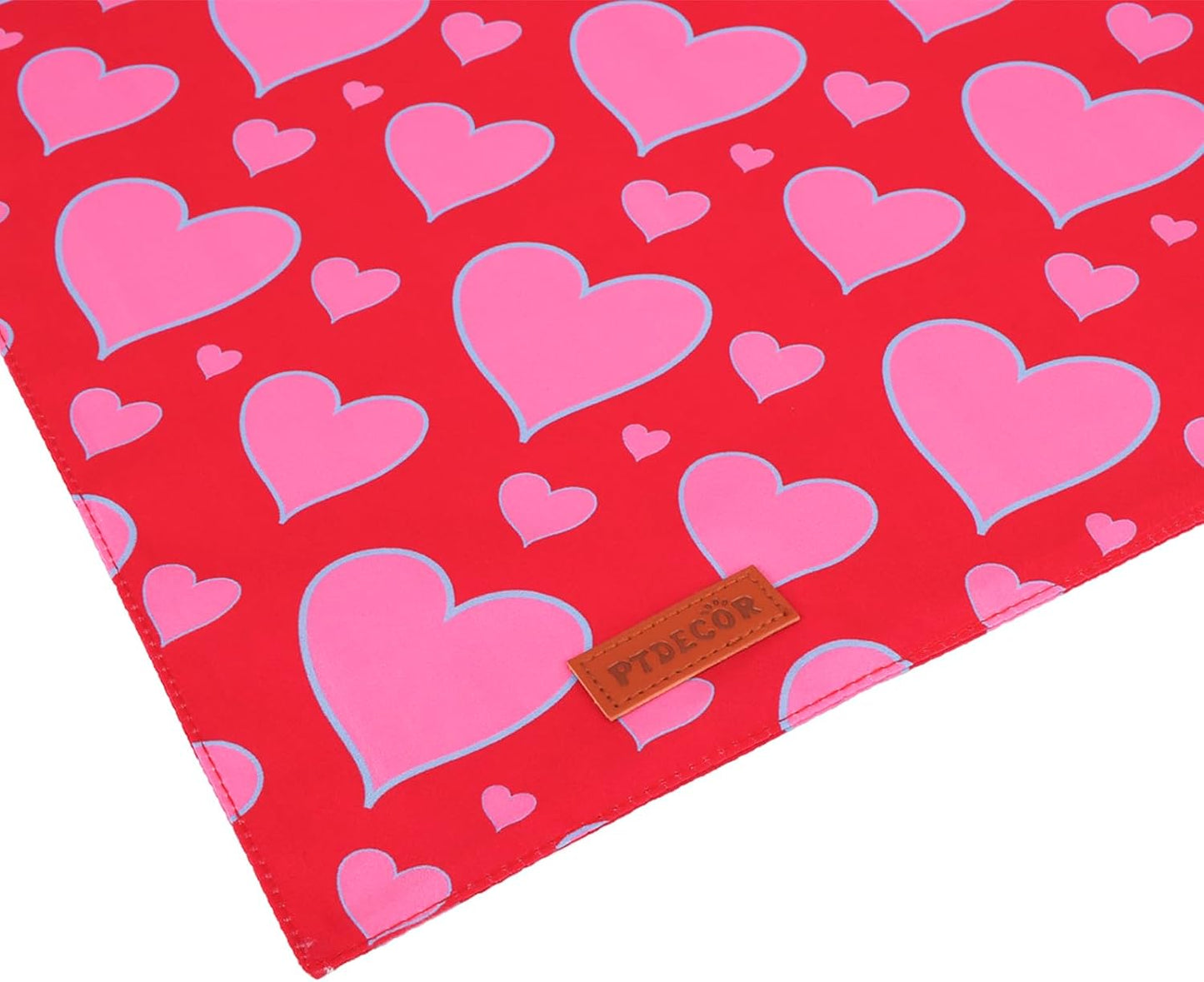 PTDECOR Valentine Dog Bandana, Reversible Valentine Pet Scarf, Multi Size, Red Heart Bandanas for Large X-Large Dogs (X-Large)