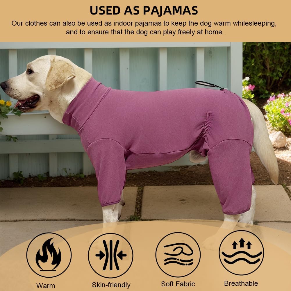Dog Pyjamas PJS Sweater Clothes and Home Clothing Suitable for Small to Medium Breeds of Dogs, Dog Neutering Suits, Extra-Large Stretch Fabric, Four-Legged Clothes (Thickened Red, XL)