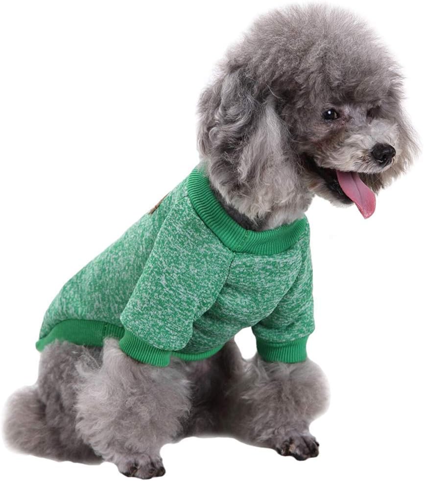 Jecikelon Dog Clothes Dogs Sweater Soft Puppies Clothing Winter Puppy Sweaters Warm Outfit for Dogs Small XXS XS Cat Apparel (Green, XL)