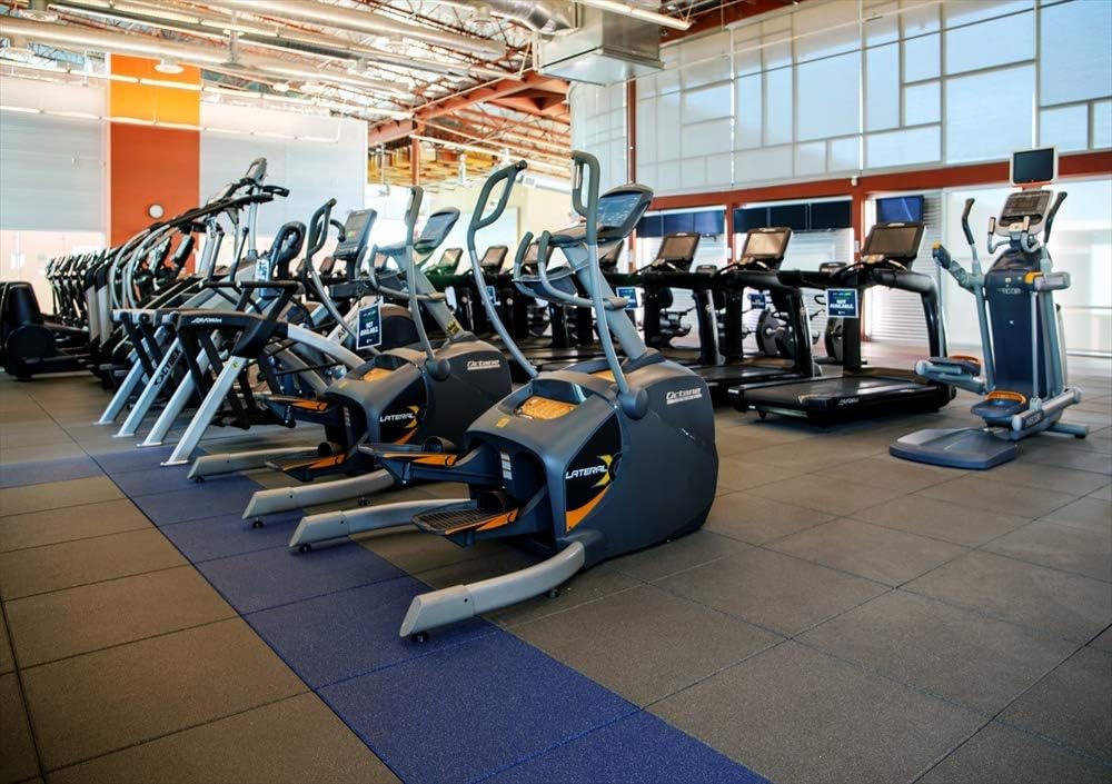 American Floor Mats - Extreme Rubber Gym Tiles - 1 Inch Thick Colorful Rubber Mats - Superior Shock and Sound Absorbing - 35% Blue/Grey/White - 2' x 2' Single Mat (Covers 4 Sq Ft)