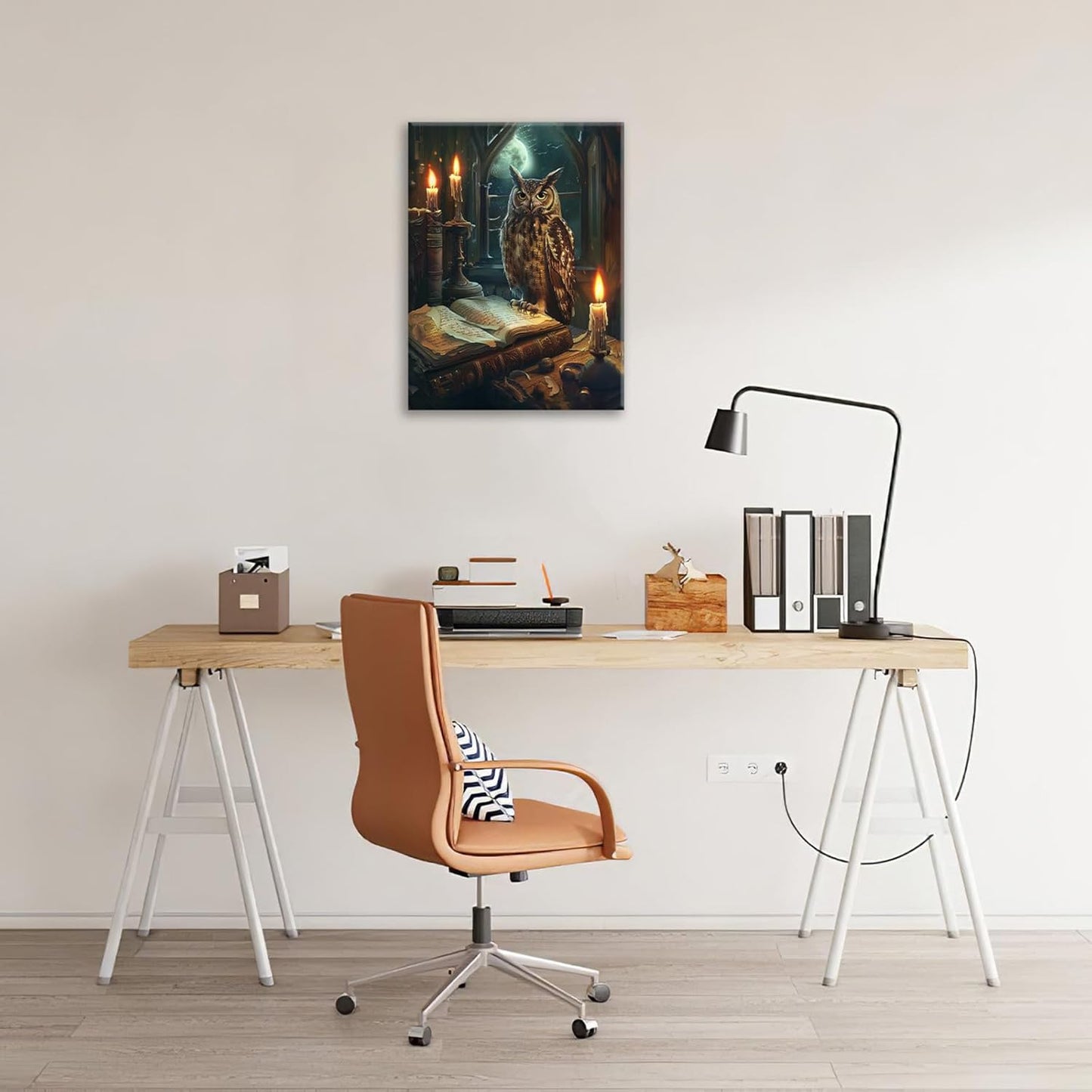 Owl Book Wall Art Vintage Canvas Wall Decor Prints Framed Painting Owls Pictures Gifts Artwork for Bathroom Living Dining Bedroom 12"x16"