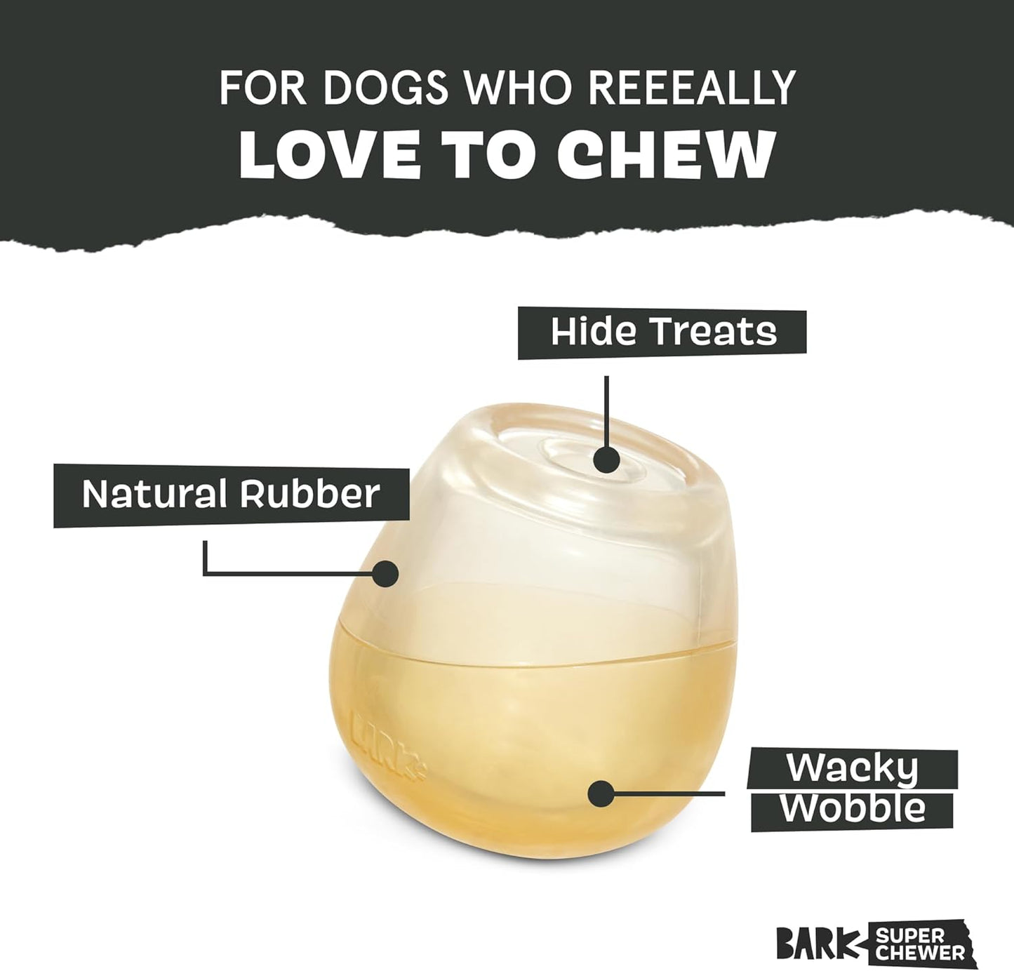 Barkbox Tipsy Rosé Rubber Wine Dog Toy – Treat Dispensing Dog Toys – Puppy and Pet Toys for Medium to Large Dogs