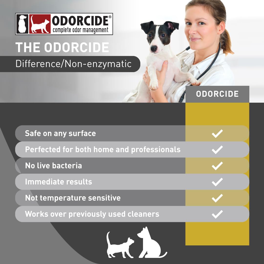 Odorcide K.O.E. Apricot Odor Eliminator Concentrate for Strong Odor for Cages, Runs & More – Home & Kennel w/Safe, Non-Enzymatic Formula - 128 oz