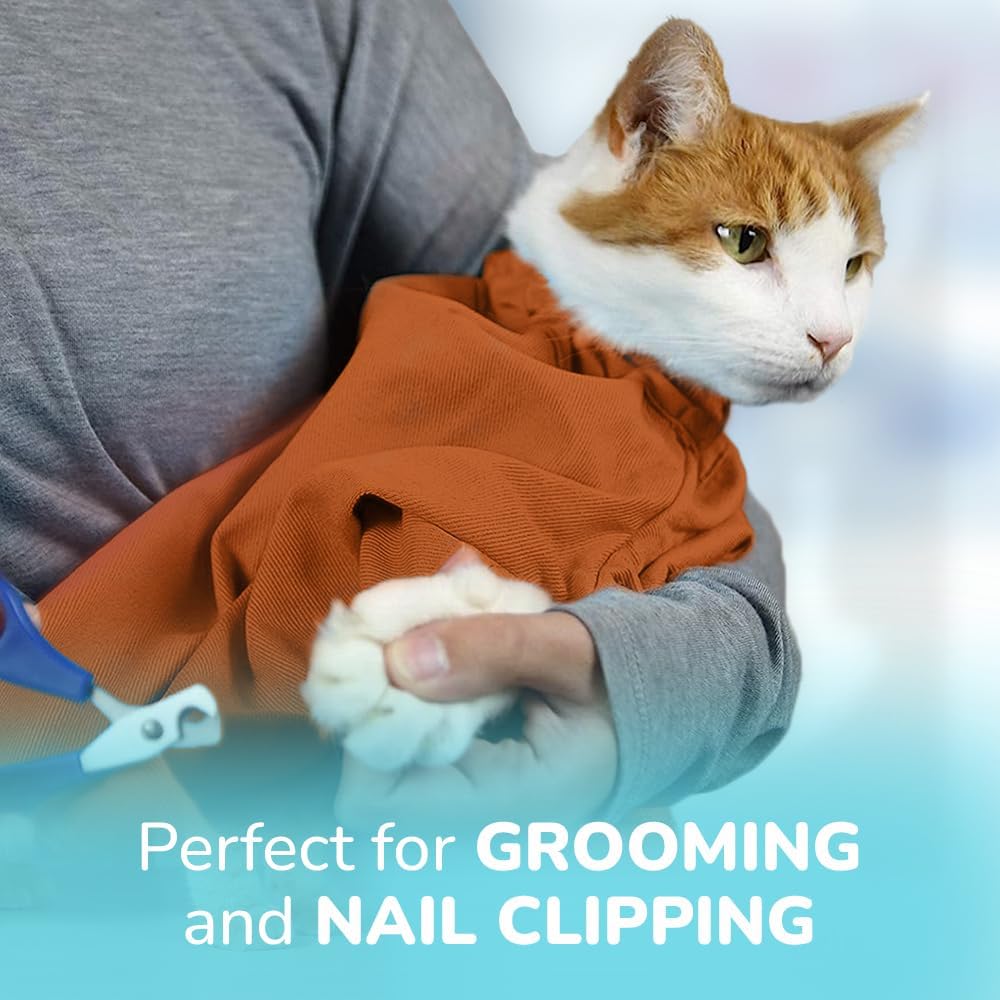 Cozy Comfort Carrier - Extra Large Caramel Pet Carrier for Cat and Cat Restraint for Medication Administration, Nail Clipping, Travel, Vet Visits, and Dental Care