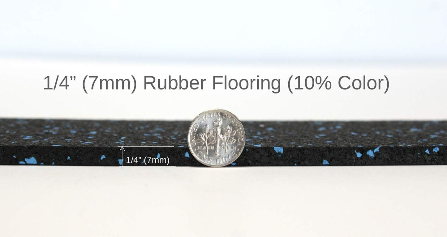 American Floor Mats 1/4in (7mm) Thick 10% Mocha 4' x 50' Heavy Duty Rubber Rolls, Protective Exercise Mats, Home Gym Rubber Flooring