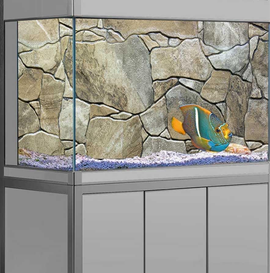 36X24IN Marble Aquarium Background, Art Marble Aquarium Background, Natural Marble Glass Terrarium Background with 8 EVA Double-Sided Tape