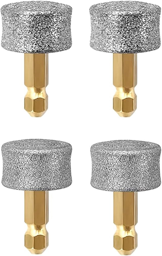 Dog Nail Grinder Replacement Heads 4Pcs- 2*Hard 40# & 2*Regular 80# for Small Medium & Large Dogs Safe Painless and Professional Pet Nail Grinder Tip Drill Bits