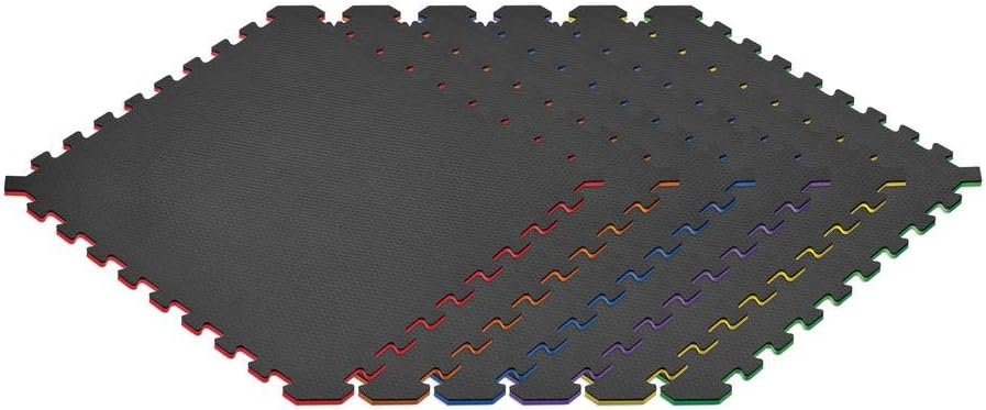 Norsk Dual-Sided Reversible 1/2" Foam Exercise Mats for Home Gym - Interlocking EVA Foam Tiles
