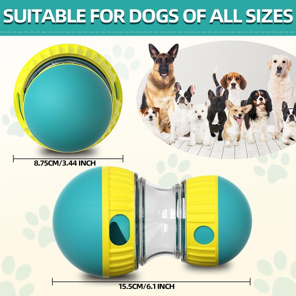 Dog Puzzle Toys, Rolling Treat Dispensing Ball, Brain Stimulation & Slow Feeder, Dog Enrichment Toys to Keep Them Busy (Green)