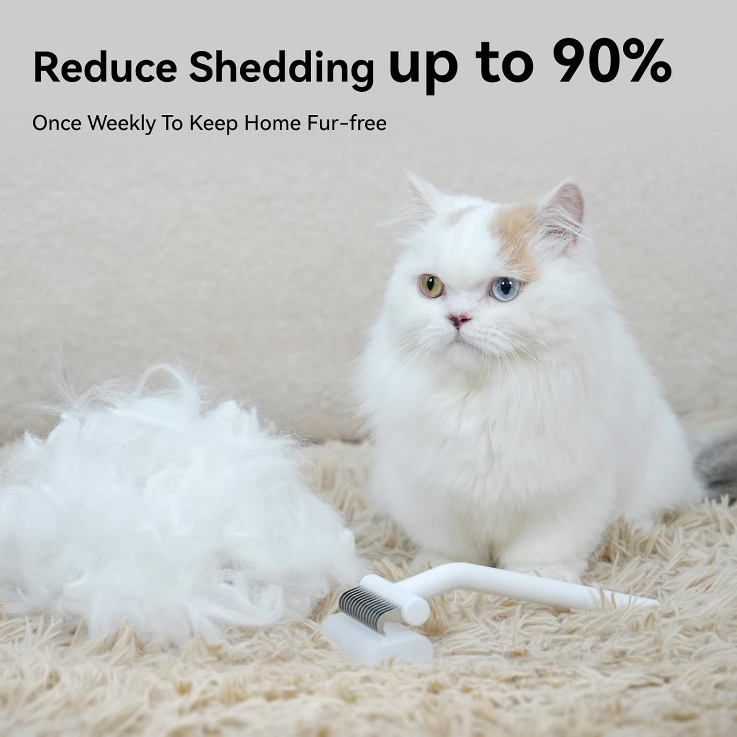 aumuca Undercoat Rake for Cats & Small/Medium Dogs – Deshedding Brush & Dematting Comb for Double-Coated Pets with Long or Short Hair, Matted Fur – Grooming Tool for Kitten, Puppy, Rabbit and Horse