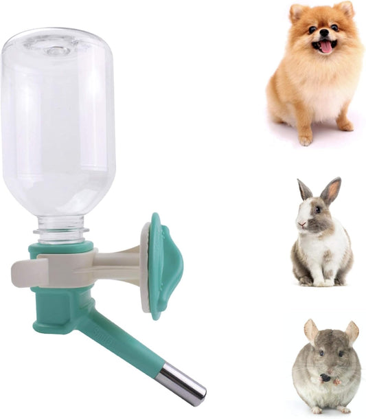 Choco Nose Patented No-Drip Water Bottle/Feeder for Puppies/Toy-Small Breed Dogs/Rabbits/Cats/Chinchillas and Other Small Pets and Animals - for Cages or Crates 10.2 oz. Nozzle 13mm, Aqua (C528)