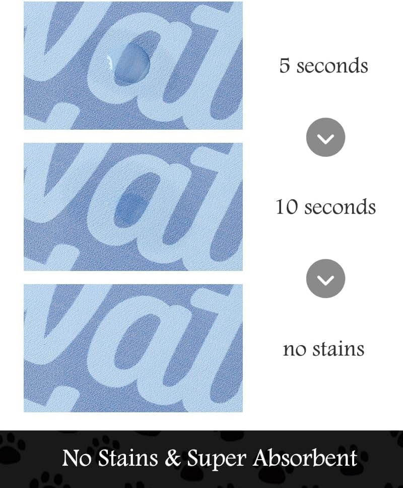 Pet Feeding Mat-Absorbent Dog Mat for Food and Water Bowl-No Stains Quick Dry Water Dispenser Mat-Dog Accessories Pet Supplies-Bowl for Messy Drinkers（Words,23"x34"