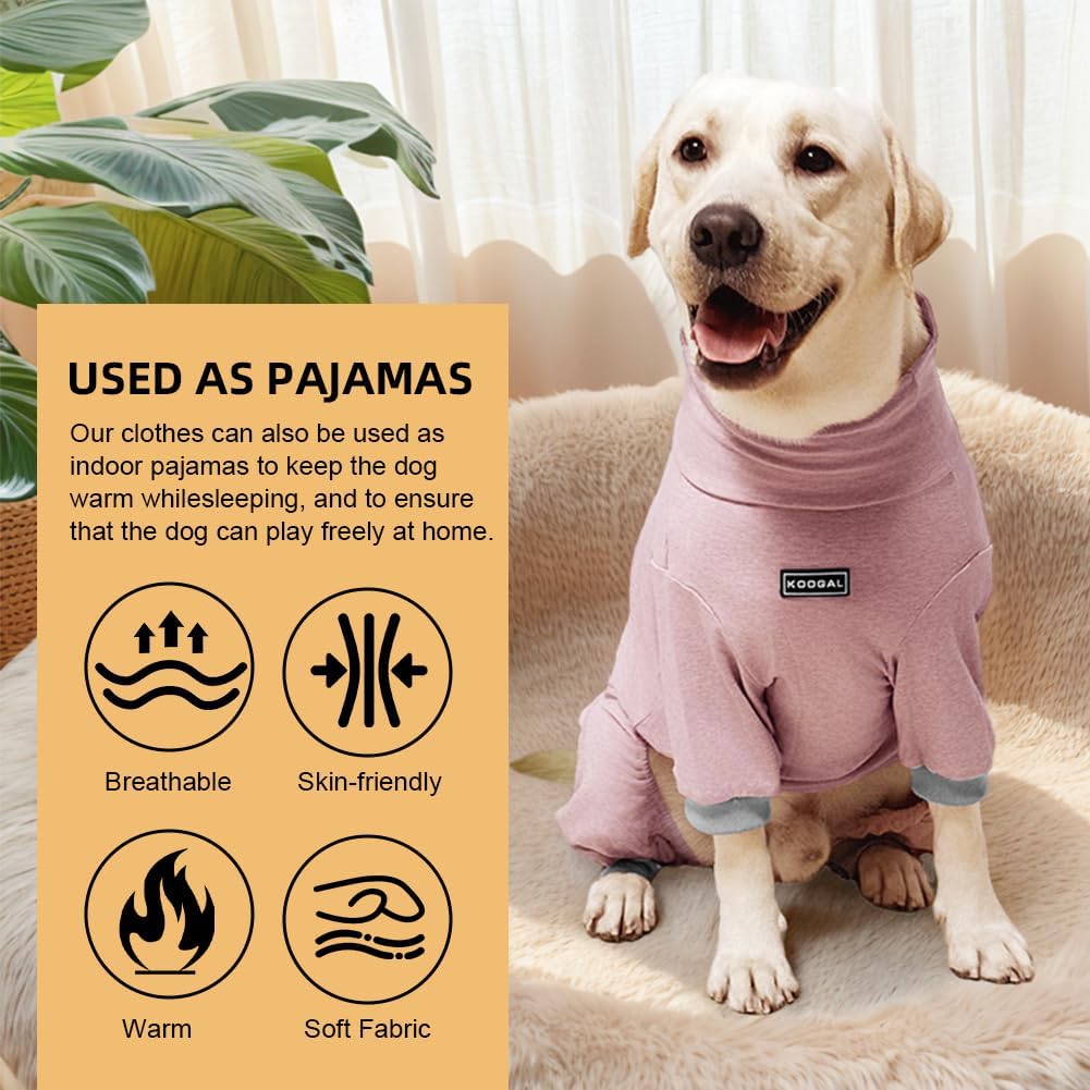 Dog Pyjamas PJS Sweater Clothes and Home Clothing Suitable for Medium to Large Breeds of Dogs, Dog Neutering Suits, Extra-Large Stretch Fabric, Four-Legged Clothes (Thin Pink, 3XL)