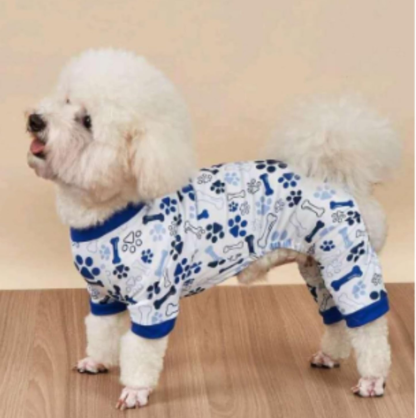 Vet-Approved Dog Pajamas Onesie for Small Medium Dog Clothes - Lightweight Soft Stretchy Puppy Pjs - Certified Hypoallergenic Comfort Anxiety-Reducing (Blue, Medium)