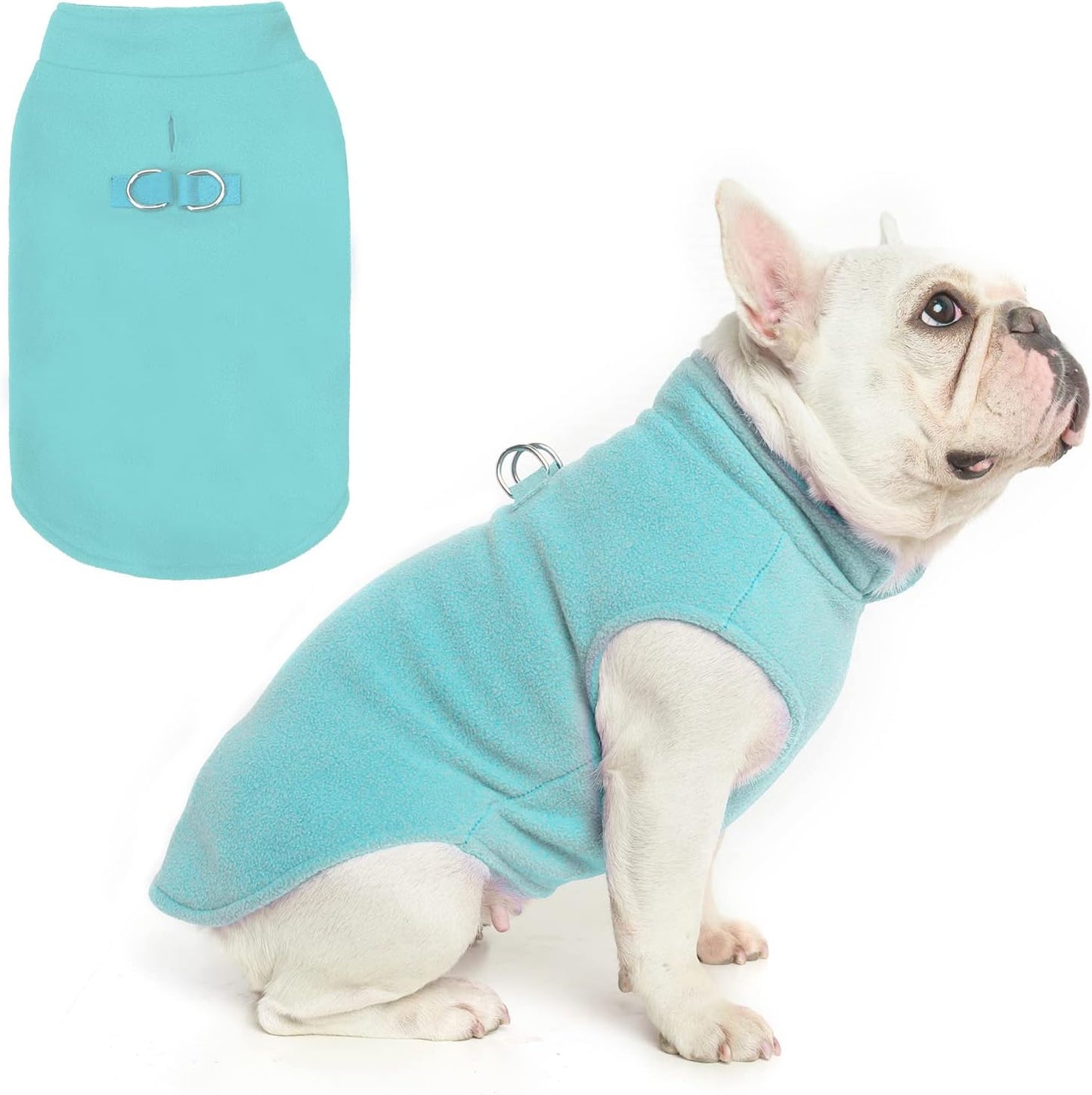 BEAUTYZOO Dog Fleece Vest Sweater Winter Jacket for Small and Medium Dogs with D-Ring Leash Cold Weather Coat Hoodie for XS S M Dogs Boy or Girls