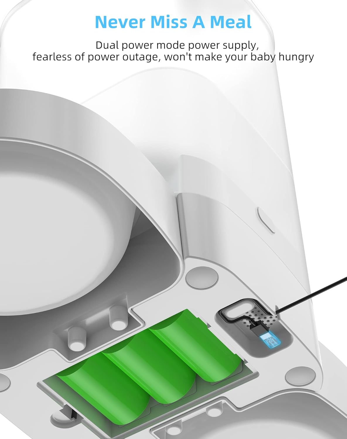 HoneyGuaridan Automatic Cat Feeder for Two Cats,5L Cat Food Dispenser with Stainless Steel Bowl,Timed Feeder Programmable 1-6 Meals Control, Dual Power Supply,Desiccant Bag,10s Meal Call White