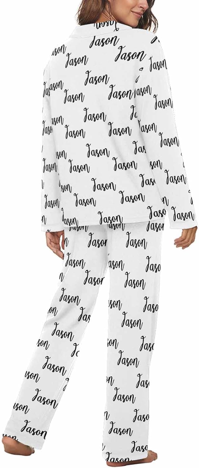 MyPupSocks Custom Face Pajamas for Women Set, Personalized Photo Long Sleepwear XS-XXL