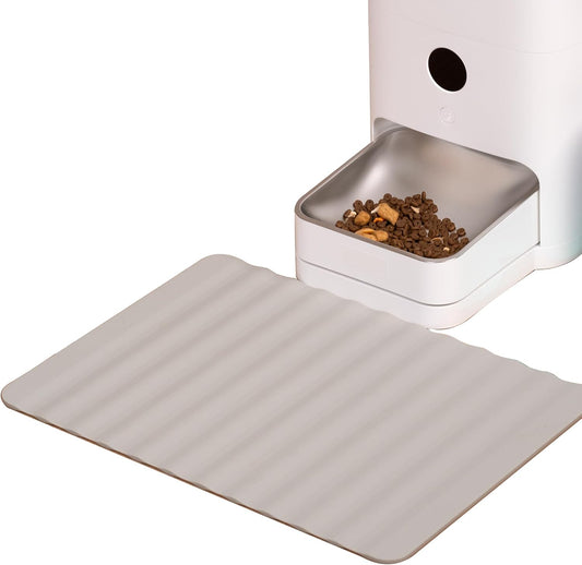 Li&Zhao Dog Food Mat - Wave Cat Food Mat Pet Food Mat Dog Bowl Mat Waterproof Pet Mats for Food and Water for Floors Waterproof(Gray)