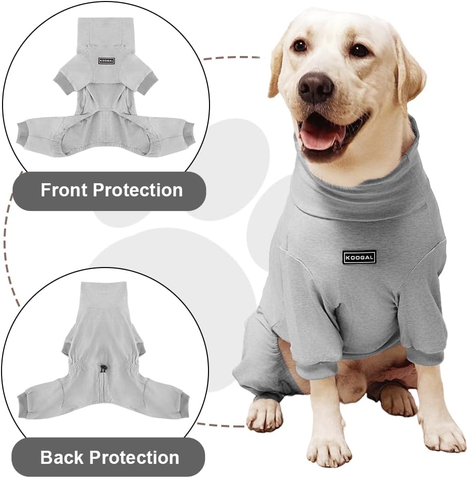 Dog Pyjamas PJS Sweater Clothes and Home Clothing Suitable for Medium to Large Breeds of Dogs, Dog Neutering Suits, Extra-Large Stretch Fabric, Four-Legged Clothes(Thin Gray, 5XL)