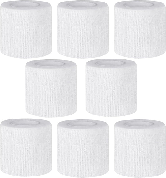 Self Adhesive Bandage Wrap,2 Inch White Elastic Cohesive Bandages, Vet Wrap for Dogs,Tattoo Grip Sports Breathable Tape Bulk for First Aid, Wrist Sprains Protection