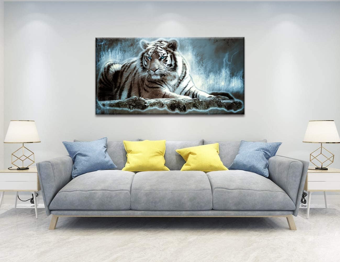 Yxbhhym Large Animals Canvas Wall Art Tiger Wall Picture Prints Poster Painting Framed Tiger Artwork for wall Bedroom Living Room Home Decorations Office Wall Decor-20x40inches