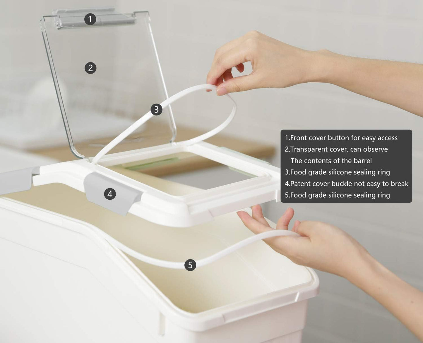 LISM 2 Pack Dog Food Storage Container with Scoop,Large Airtight Pet Dog Food Bin,Container for Dog Treats Rice,Dog Cat Dry Food Bin,Baking Supplies,Flour,Rice,Kitchen Pantry Cereal(10 LB)