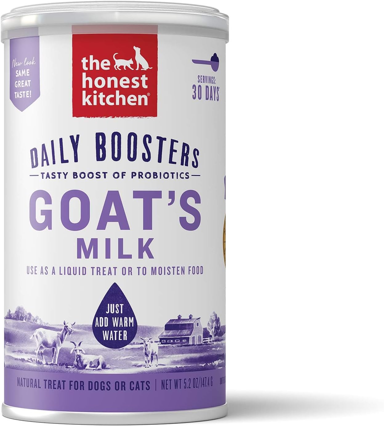 The Honest Kitchen Human Grade Instant Goat's Milk with Probiotics for Dogs and Cats, 5.2 Ounces