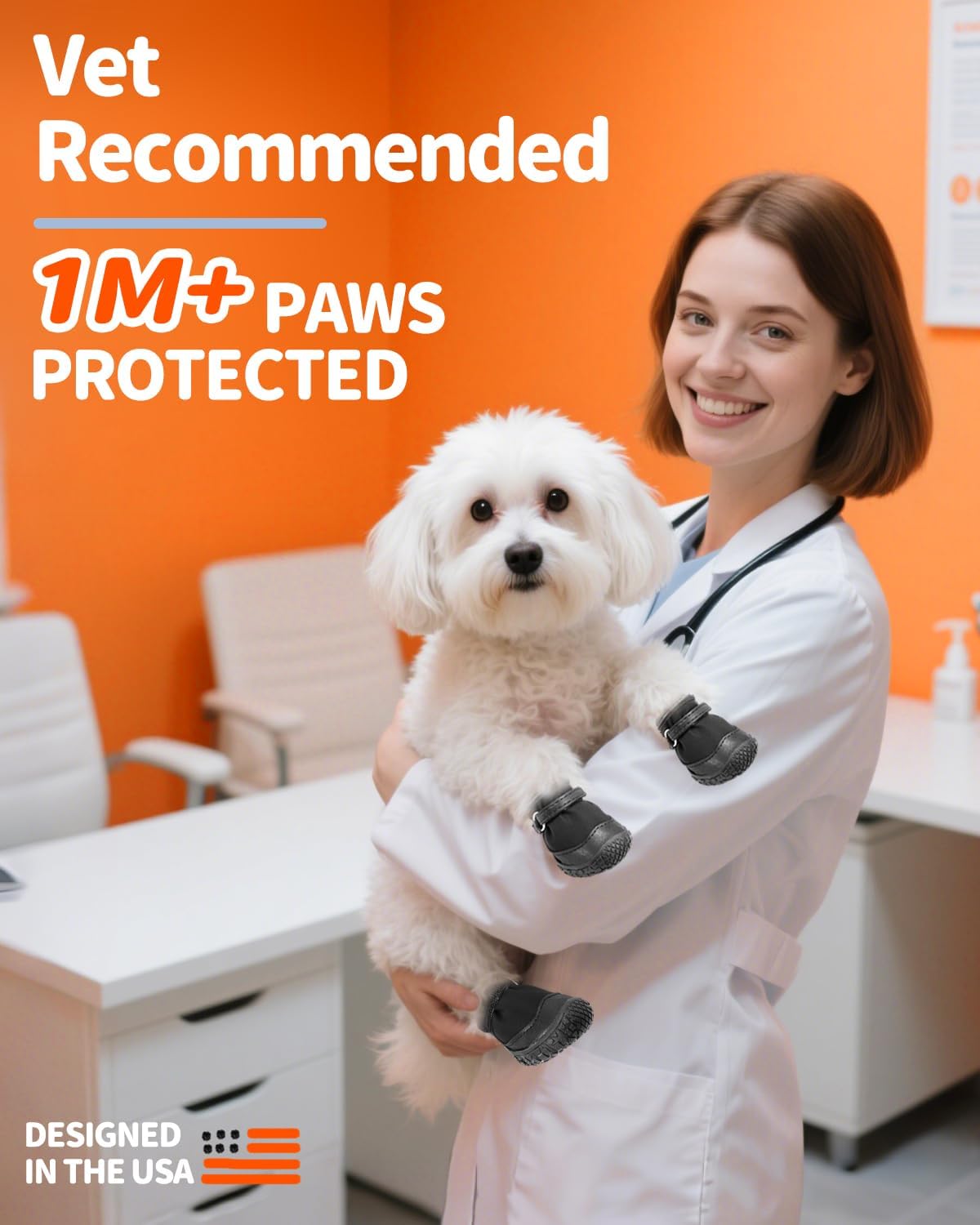 Dog Shoes for Small Dogs, Double Binding Straps Puppy Boots & Paw Protectors for Summer Hot Pavement, Winter Snow Dog Booties with Anti-Slip Rubber Soles for Beach Hardwood Floor Black Size 2