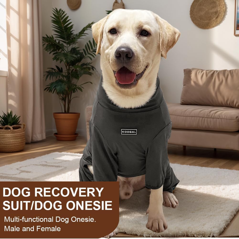 Dog Pyjamas PJS Sweater Clothes and Home Clothing Suitable for Medium to Large Breeds of Dogs, Dog Neutering Suits, Extra-Large Stretch Fabric, Four-Legged Clothes(Thin Dark Gray, 5XL)