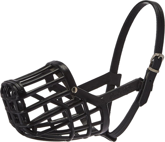 Leather Brothers Italian Basket Dog Muzzle, Adjustable Secure Fit, Comfortable Design, Training and Safety, Averts Biting, Prevents Chewing and Scavenging, Perfect for Grooming Black, Size 10