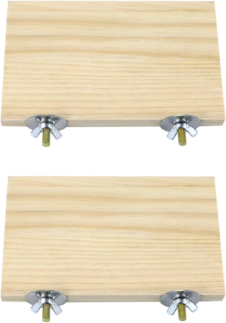 2pcs Bird Perch Platform Flat Stand Beak Paw Grinding Wood for Parrot Parakeet Cockatiel Lovebird Conure Finch Budgie