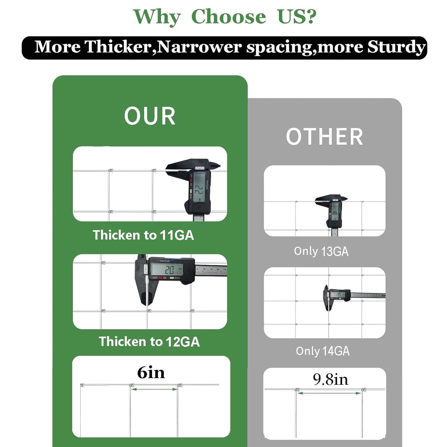 Farm Fence 6ft x 100ft Heavy Zinc Coating Field Wire Fencing, Deer Fence, Galvanized Livestock Fence,Goat Fence,Hog Wire Fencing, Garden Fencing Used to Yard and Garden