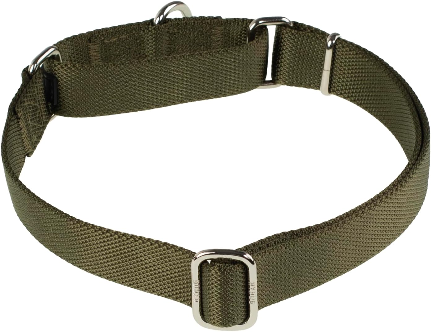 Hyhug Pets Premium Upgraded Heavy Duty Nylon Anti-Escape Martingale Collar for Boy and Girl Dogs Comfy and Safe - Professional Training, Daily Use Walking. (Army Green, Large)