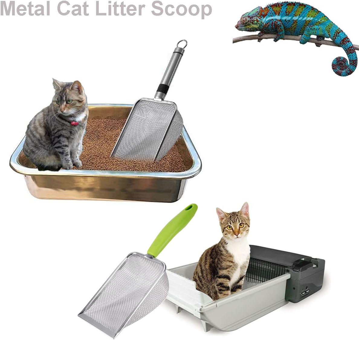 4PCS Reptile Scooper,Litter Cleaner Corner Scoop, Reptile Sand Fine Mesh,Cat Little Scoop, Bearded Dragon Sand Shovel,Pet Poo Shovel Scooper (4PCS Shovels)