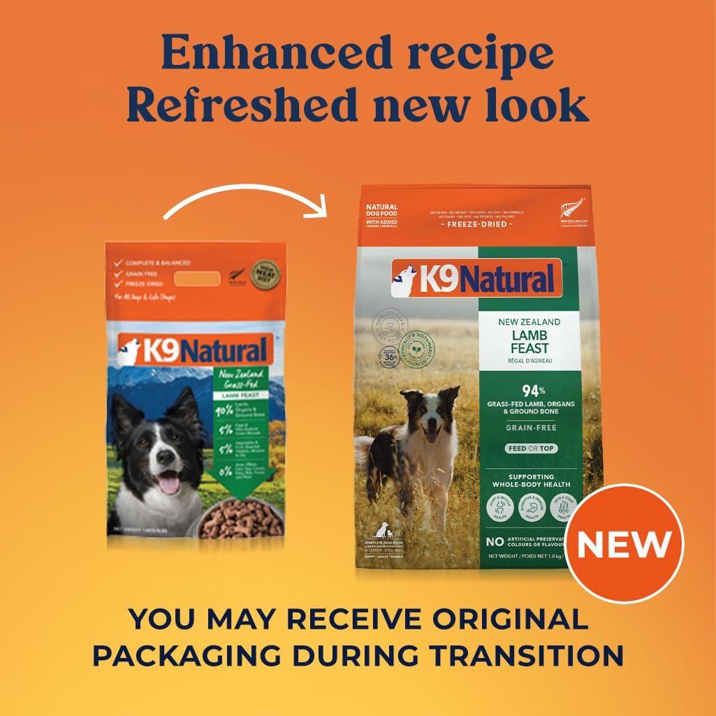 K9 Natural - Grain Free Freeze Dried Dog Food - Lamb, 4lb