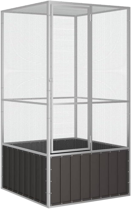 Steel Bird Cage, Large Flight King Bird Cage for Cockatiels African Grey Quaker Amazon Sun Parakeets Green Cheek Conures Pigeons Parrot Bird Cage Birdcage, Anthracite 43.7"x42.1"x83.3"