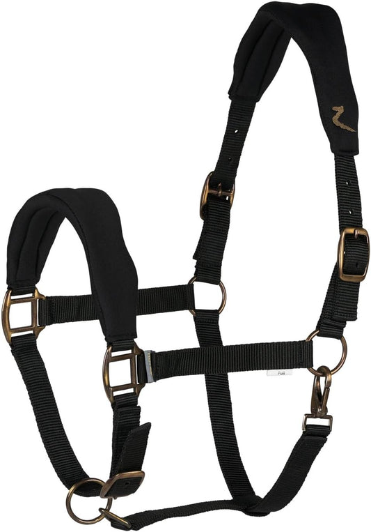 HORZE Graz Fleece Padded Halter - Black - Warmblood