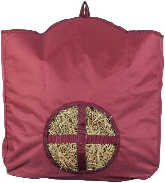 Dura-Tech Nylon Hay Bag for Horses | Color Burgundy | Enhances Digestion with Slow Consumption | Minimizes Hay Waste | Extremely Durable 600 Denier PVC Construction