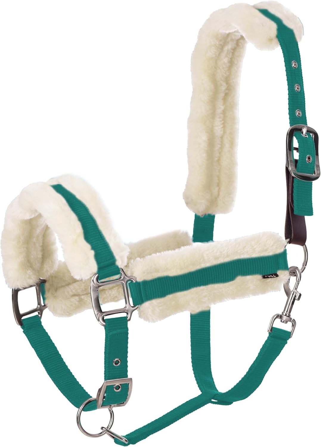Equinavia Valkyrie Soft Ultra Fleece Padded Adjustable Breakaway Horse Halter - Turquoise/White - Warmblood