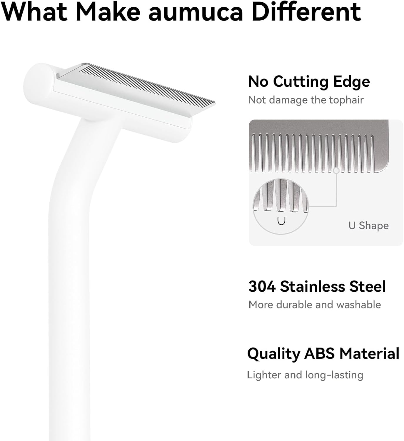 aumuca Pet Deshedding Tools for Short Haired Cats & Dogs, Dematting Deshedding Brush Cats Shedding Tool, Dog Undercoat Brush, Gently and Effectively Remove Loose Hair, Highly Deshedder Grooming Combs