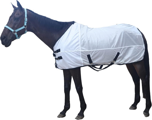 Comfy Mesh Horse Fly Sheet Equine Summer Sheets Stand Neck White 72