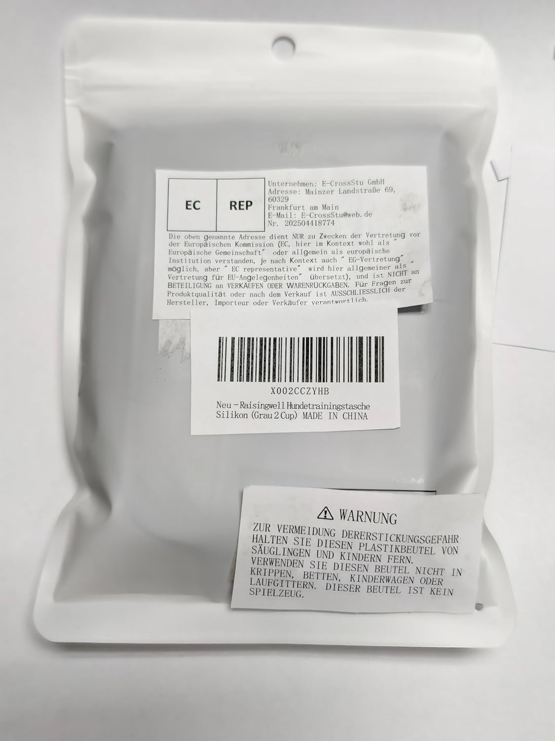 Dog Treat Pouch for Pet Walking and Training with Clicker 2 Cup Silicone Bag Small Fanny Pack Holder for Puppy Snack Dispenser Kit for Leash and Outdoor Use (Gray)